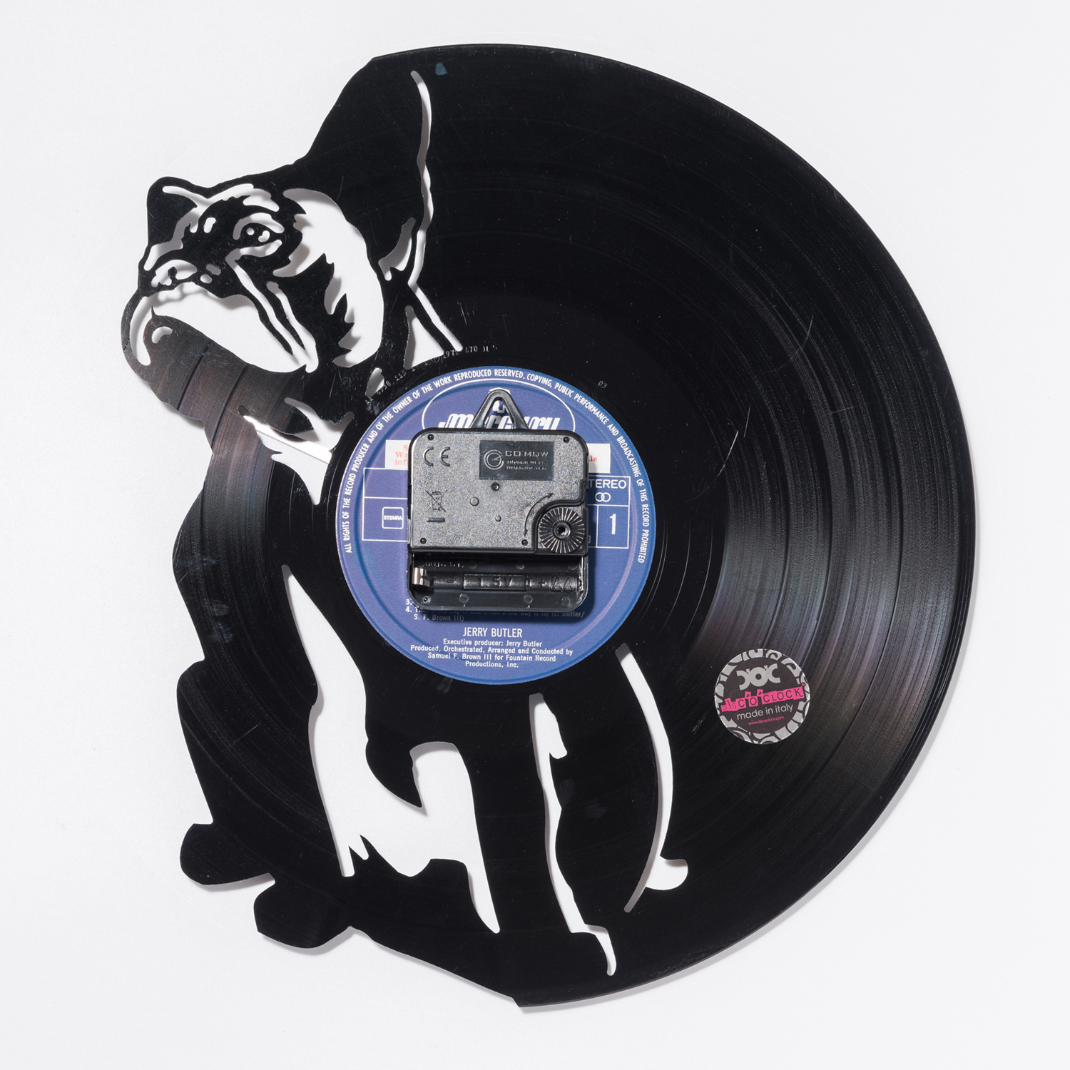 意大利进口石英钟超静音挂钟-DISCOCLOCK雨果天犬碟盘挂钟