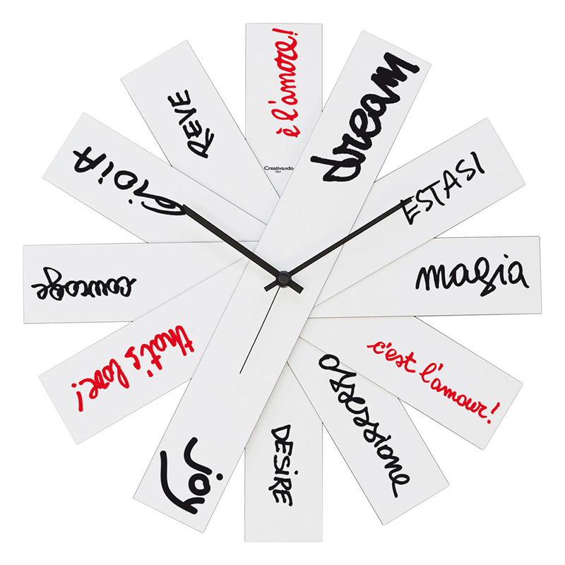 意大利进口实木挂钟-CREATIVANDO经典创意挂钟 昼夜摇滚 标识