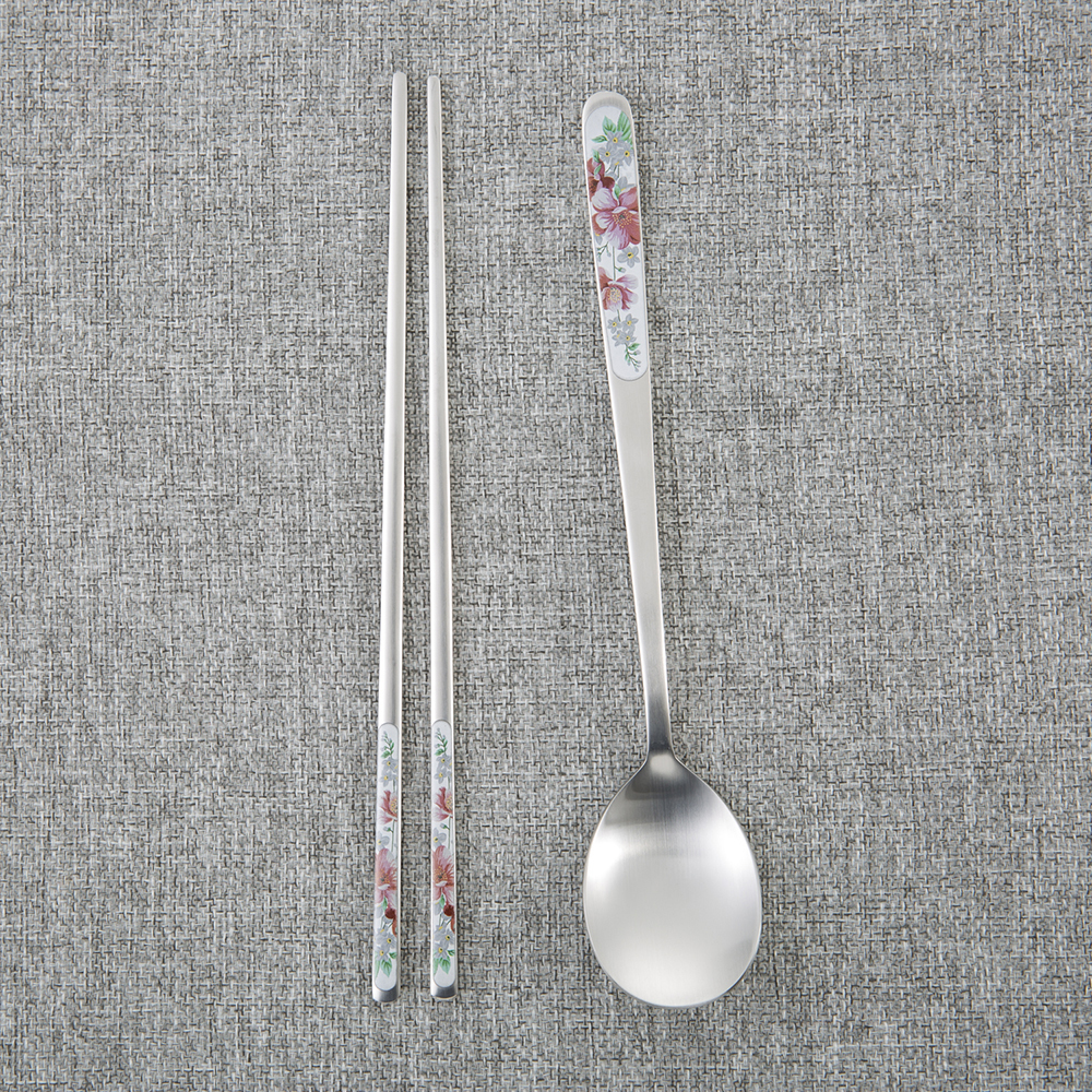 韩国进口勺子筷子套装-DMKOREA勺子和筷子套装(1筷子+1勺子)亚光