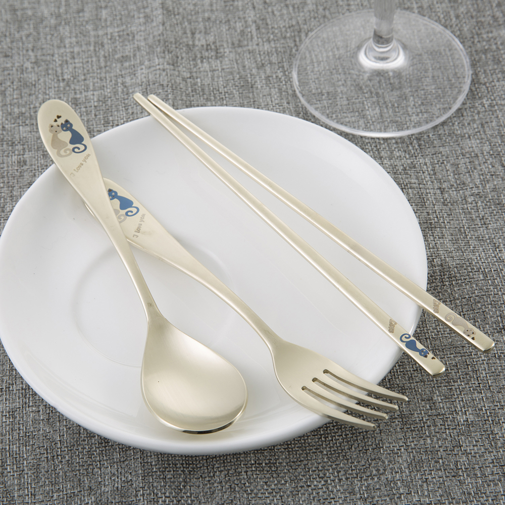 韩国进口餐具套装-DMKOREA餐具套装(1筷子+1勺子+1叉子)亚光 韩国进口餐具套装-DMKOREA餐具套装(1筷子+1勺子+1叉子)亚光