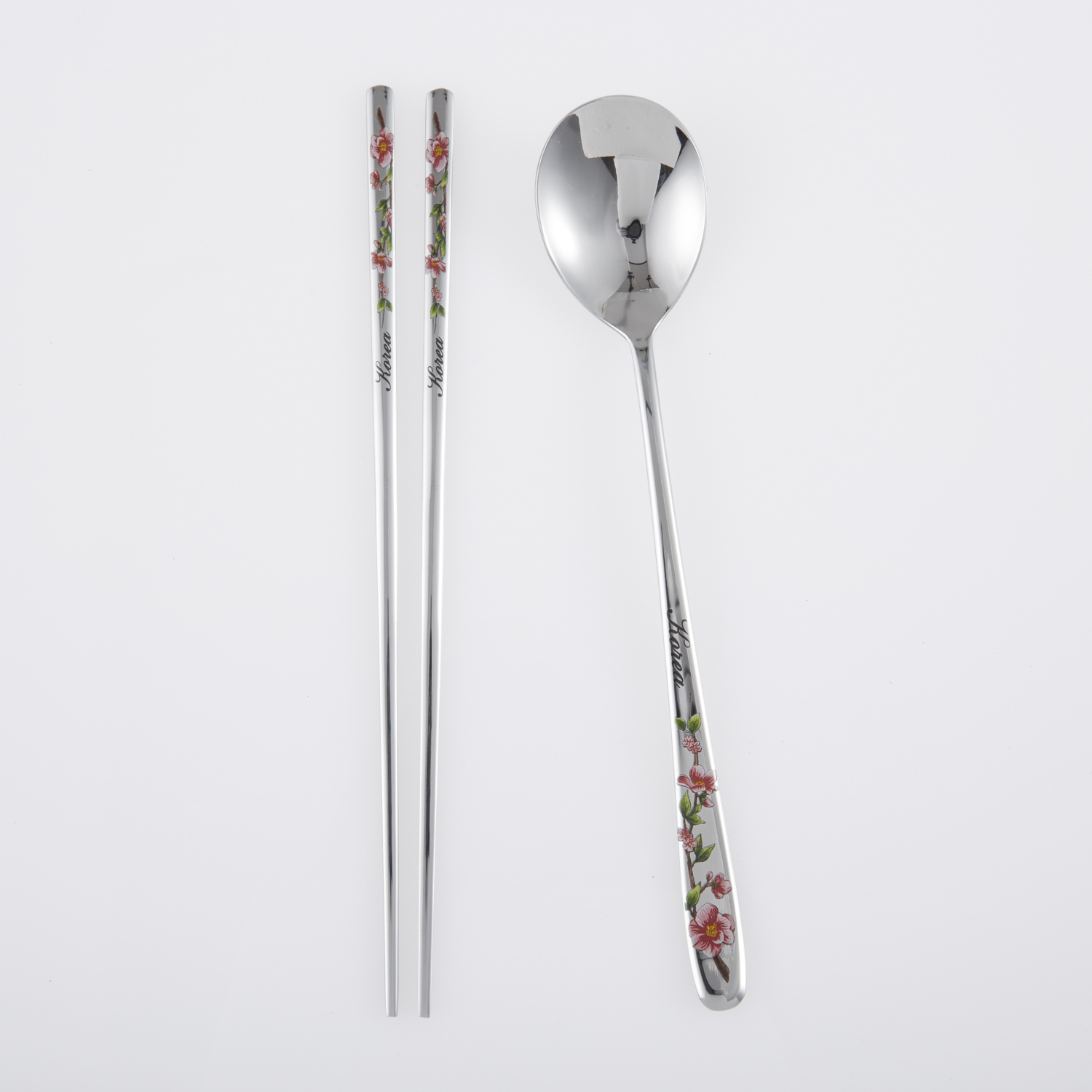 韩国进口勺子和筷子-DMKOREA勺子和筷子套装(1筷子+1勺子)亮光