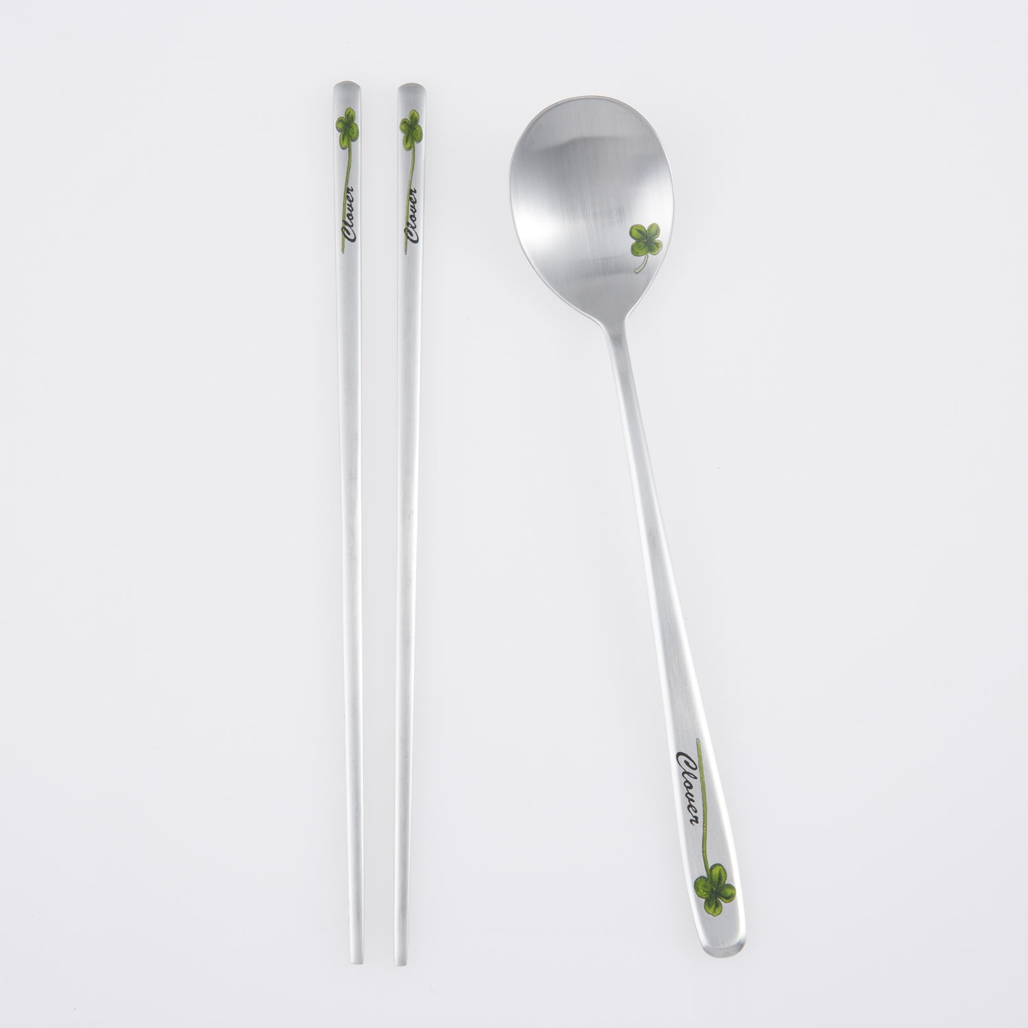 韩国进口不锈钢筷子勺子-DMKOREA勺子和筷子套装(1筷子+1勺子)亚光