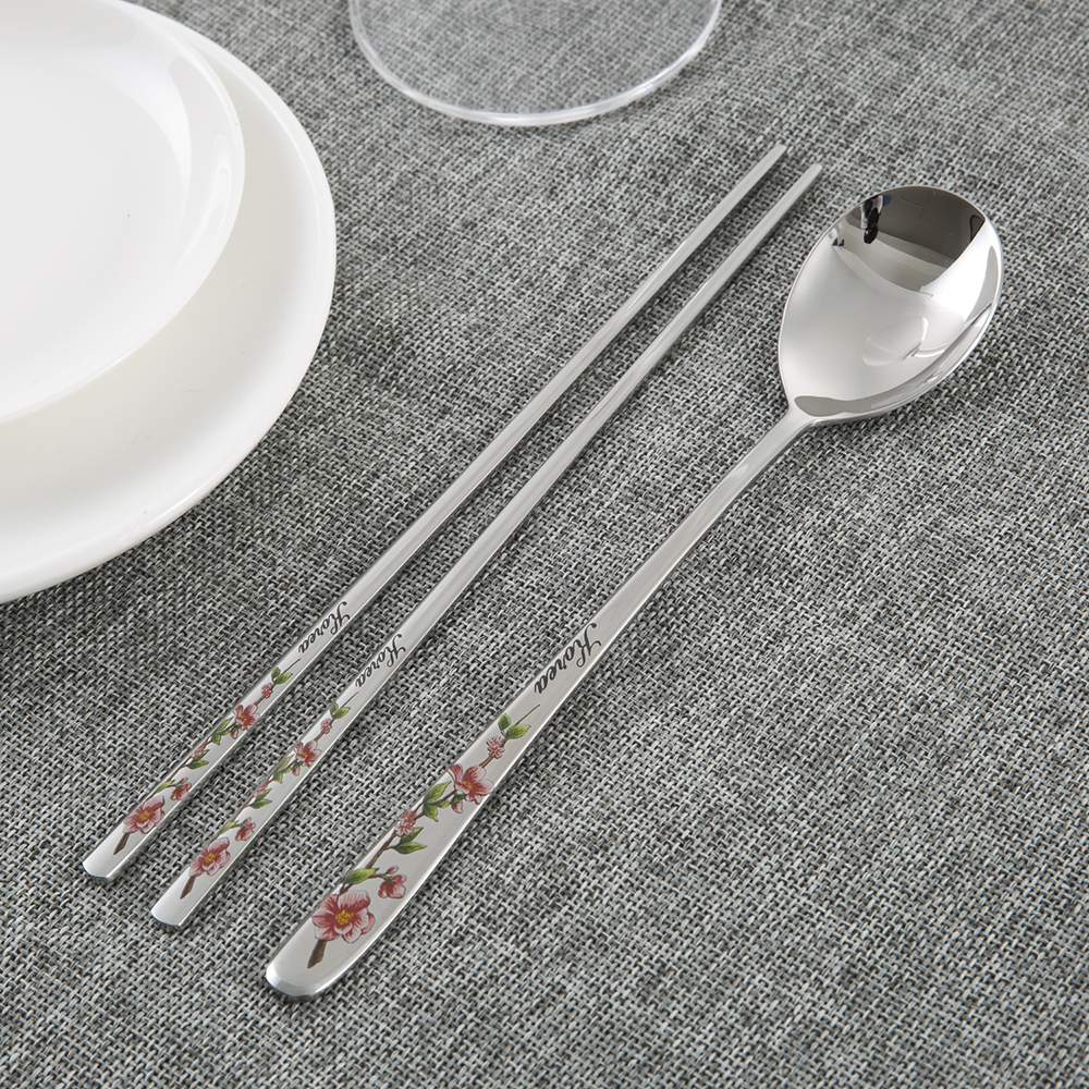 韩国进口勺子和筷子-DMKOREA勺子和筷子套装(1筷子+1勺子)亮光