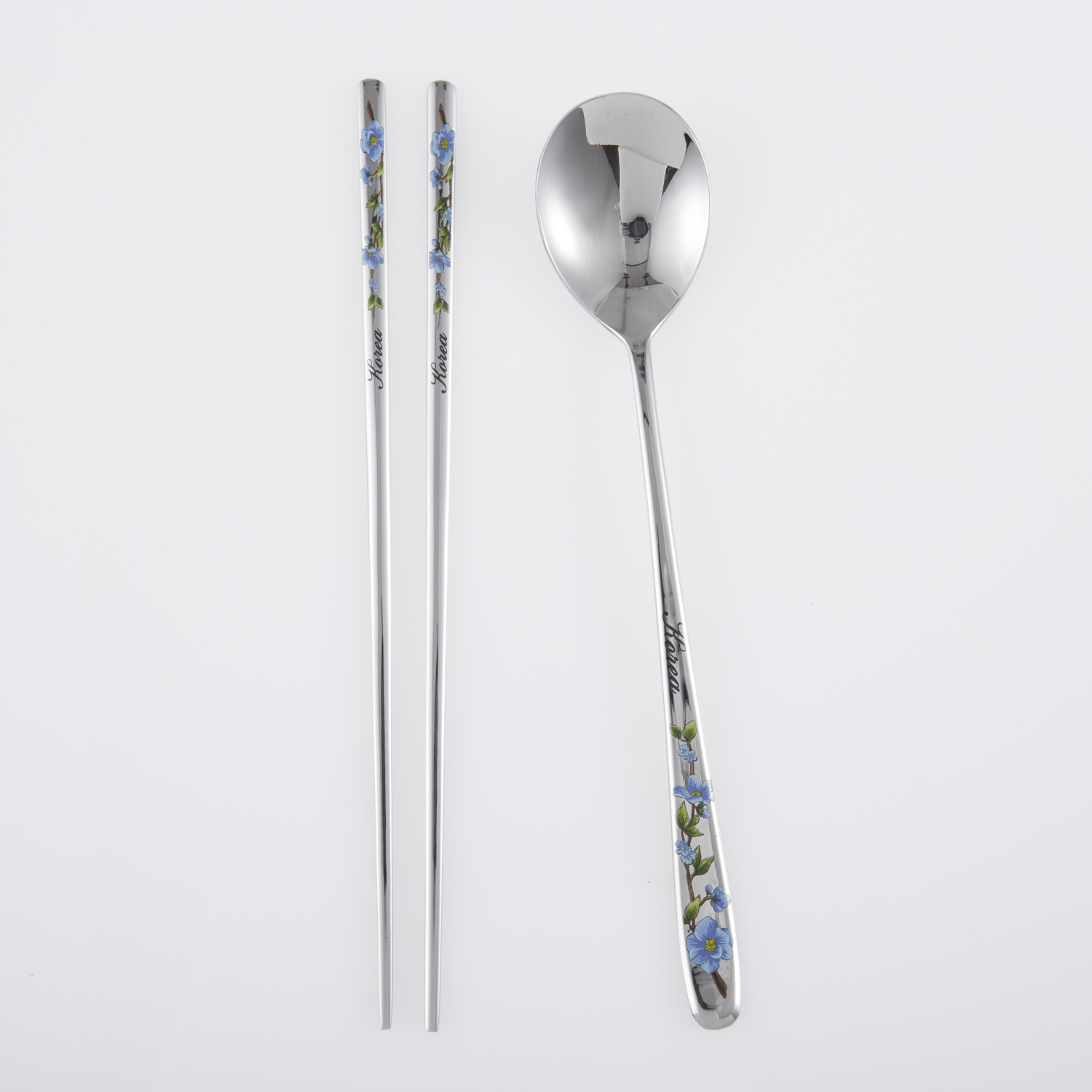 韩国进口筷子和勺子套装-DMKOREA勺子和筷子套装(1筷子+1勺子)亮光