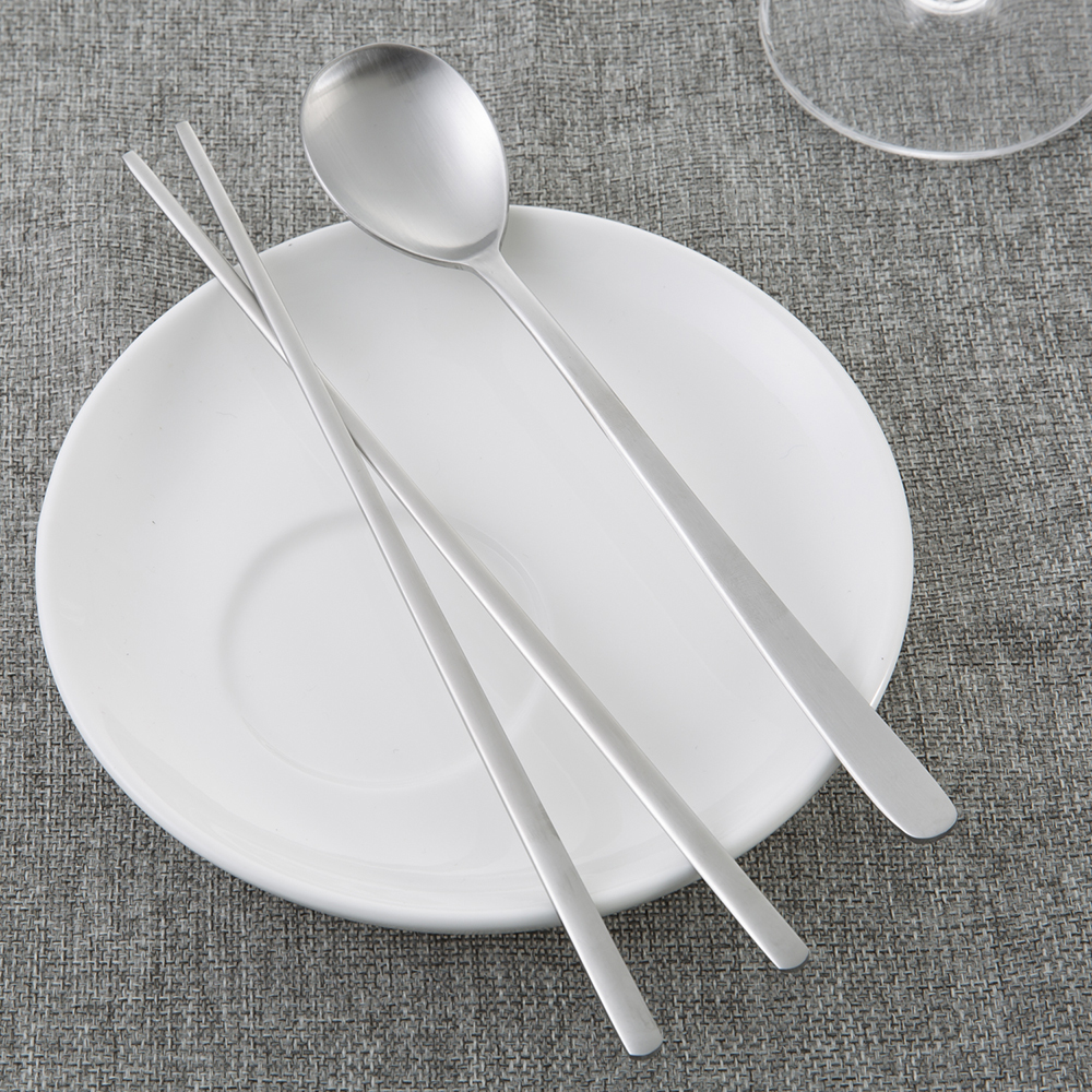 韩国进口筷子和勺子-DMKOREA勺子和筷子套装(1筷子+1勺子)亚光