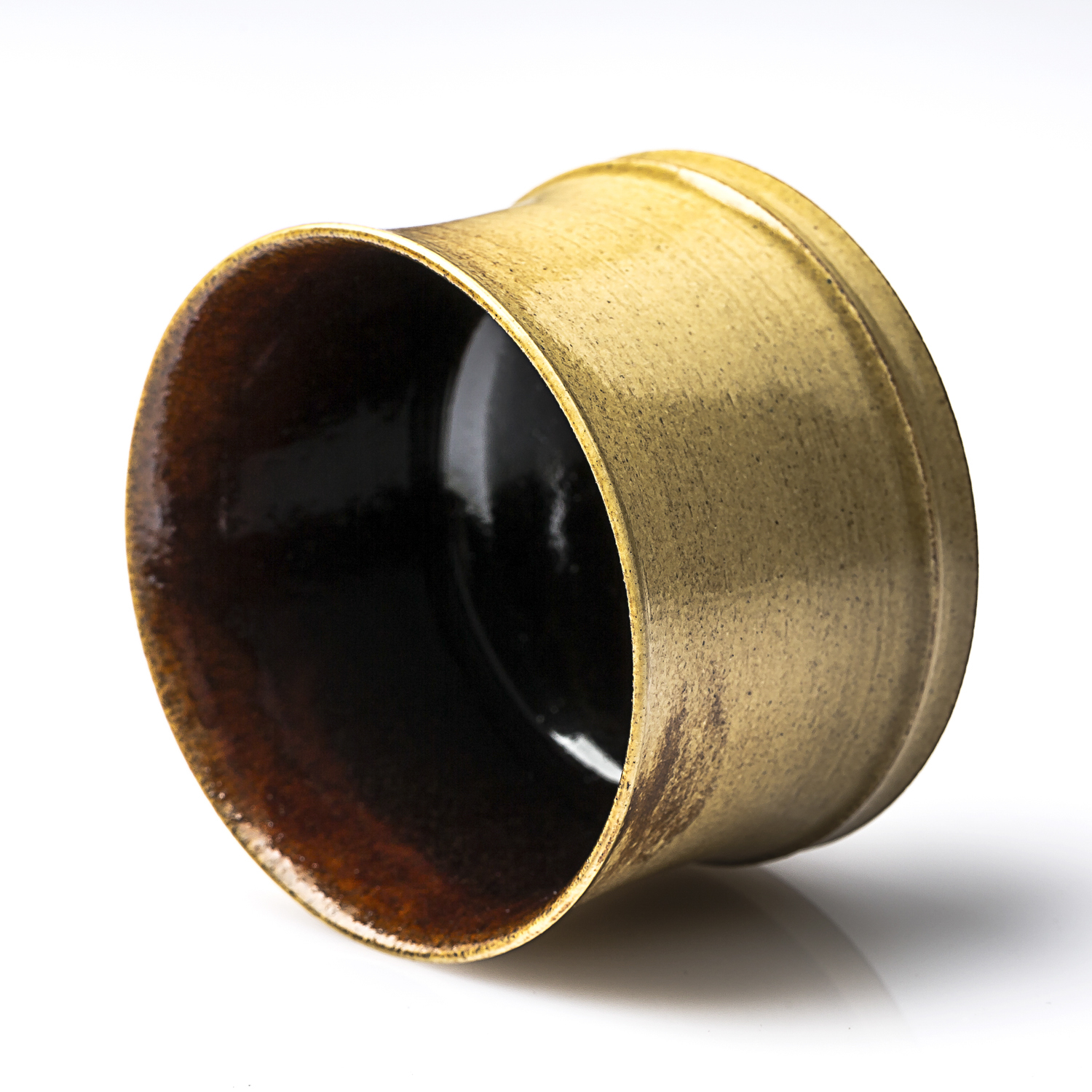 日本进口茶具杯子-Mitate纯手工京烧清水烧仿竹陶瓷茶杯