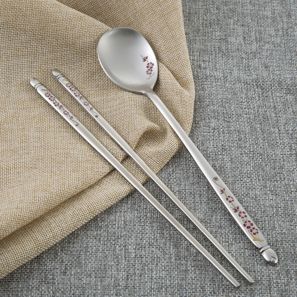 韩国进口勺筷套装-DMKOREA勺子和筷子套装(1筷子+1勺子)亚光