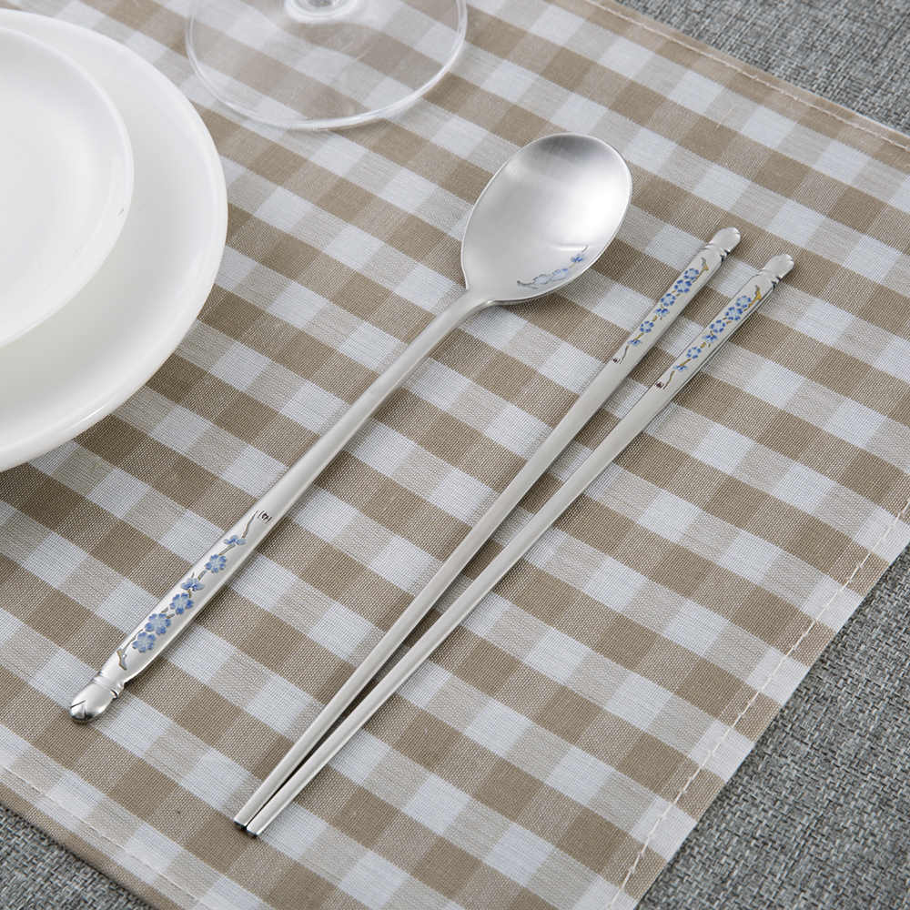 韩国进口不锈钢勺子和筷子-DMKOREA勺子和筷子套装(1筷子+1勺子)亚光