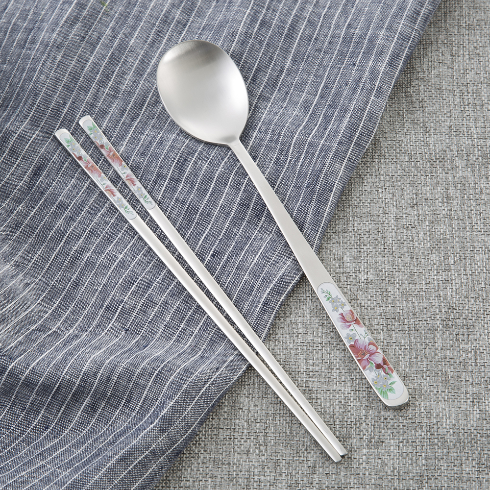 韩国进口勺子筷子套装-DMKOREA勺子和筷子套装(1筷子+1勺子)亚光