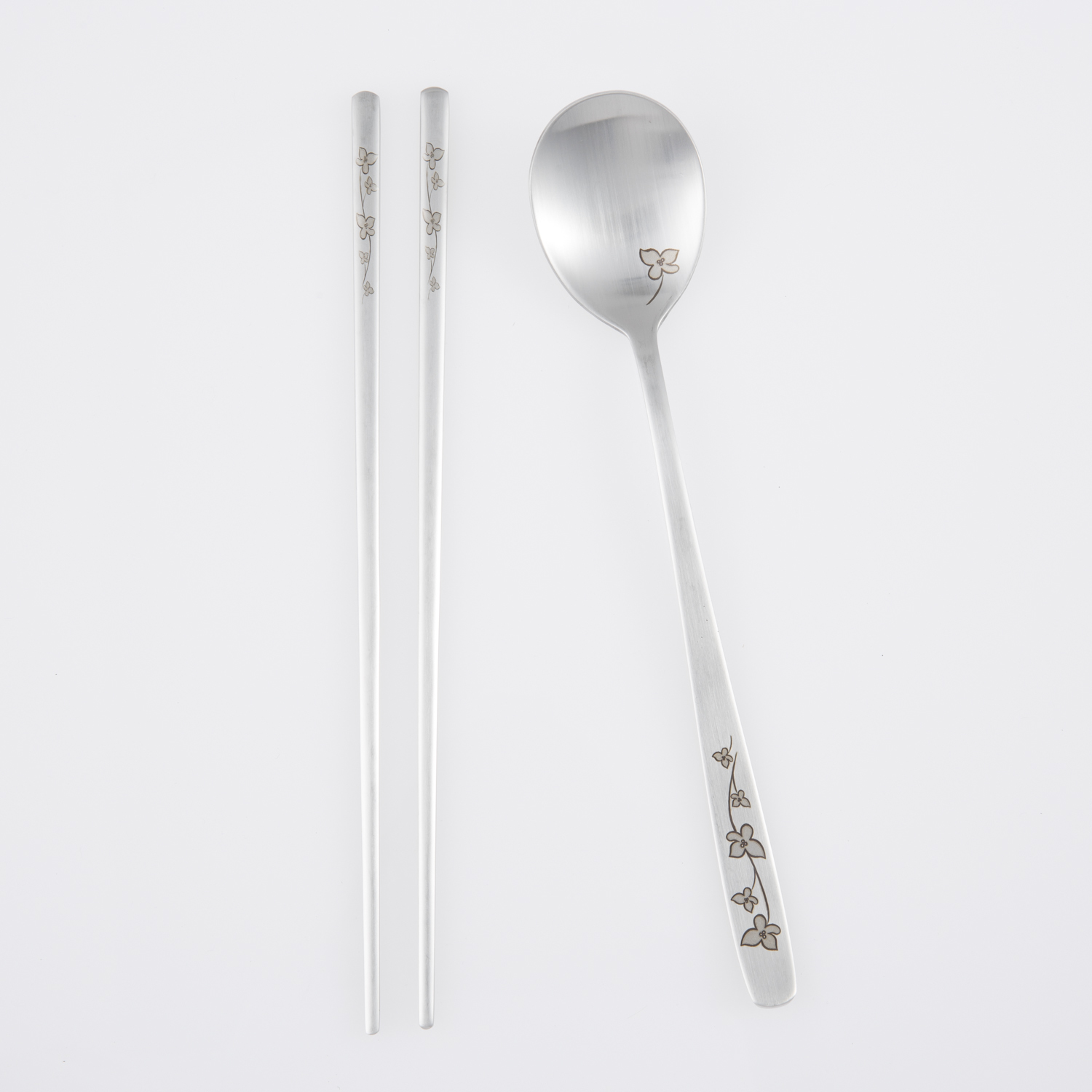 韩国进口不锈钢筷子勺子套装-DMKOREA勺子和筷子套装(1筷子+1勺子)亚光