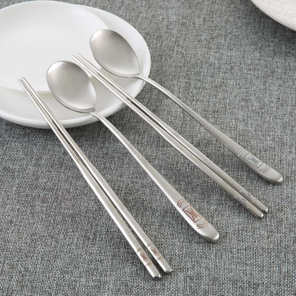 韩国进口勺子筷子-DMKOREA勺子和筷子套装(2筷子+2勺子)亚光