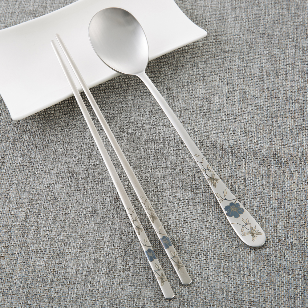 进口筷子勺子套装-韩国进口DMKOREA勺子和筷子套装(1筷子+1勺子)亚光