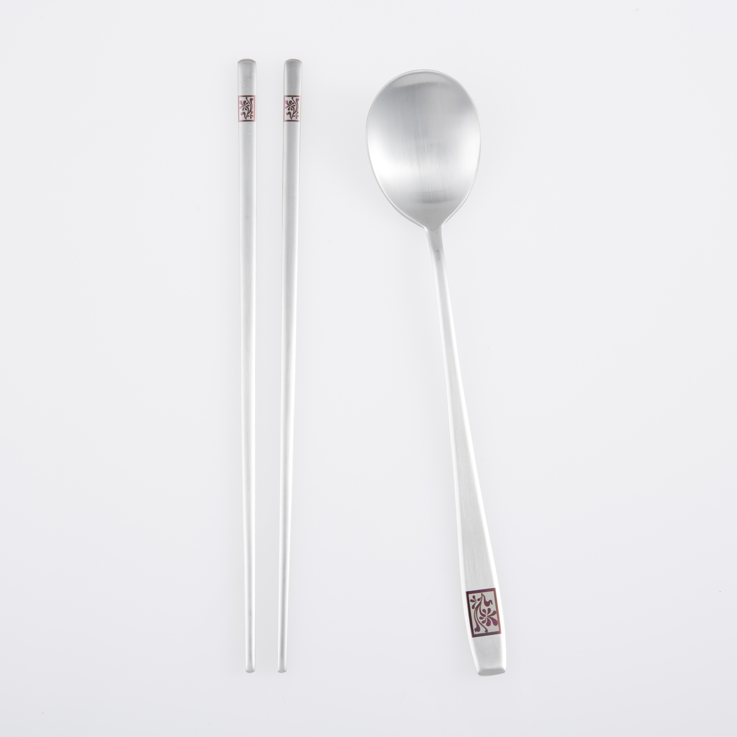 韩国进口筷子勺子-DMKOREA勺子和筷子套装(1筷子+1勺子)亚光