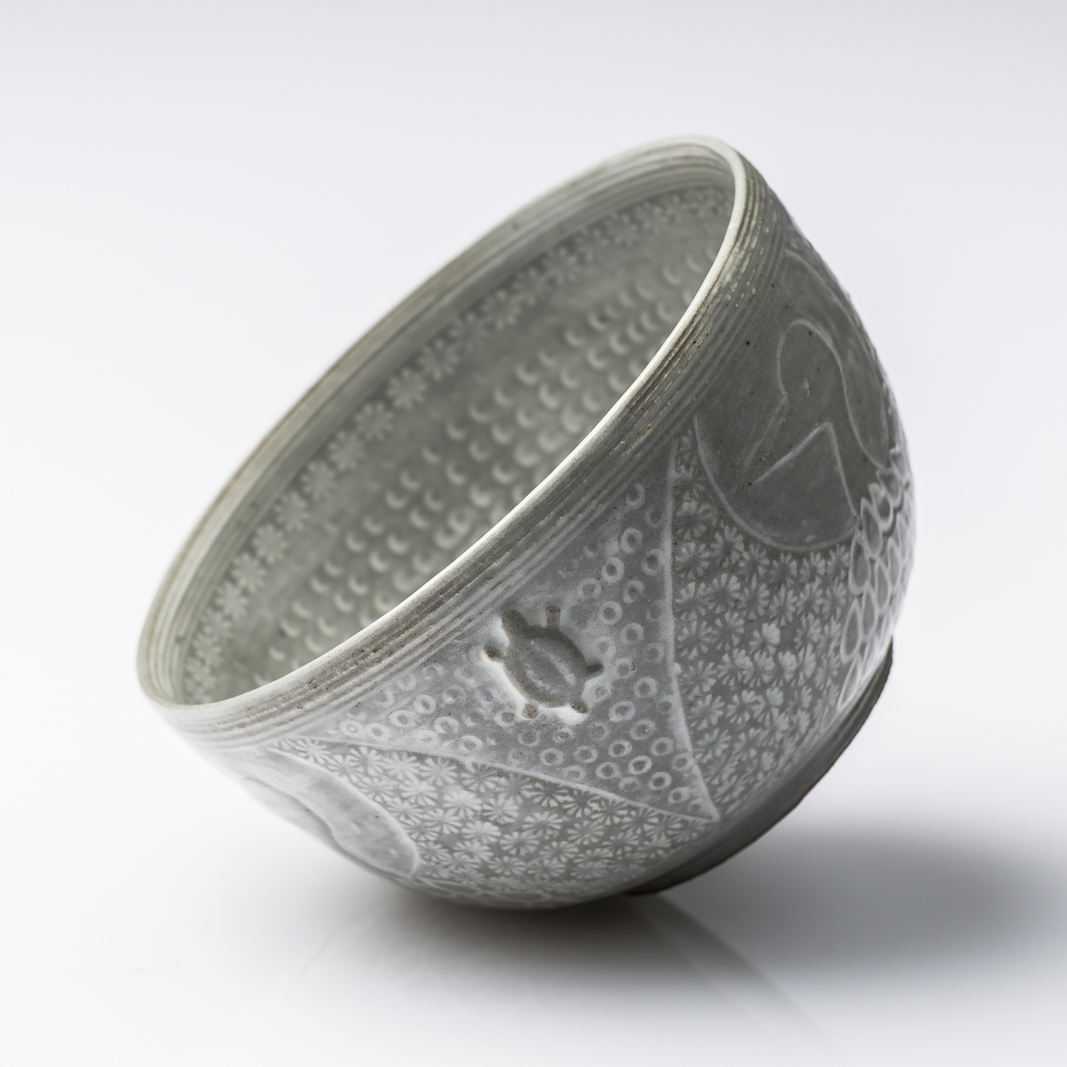 日本进口陶瓷茶具-Kayori纯手工京烧清水烧五福陶瓷茶杯