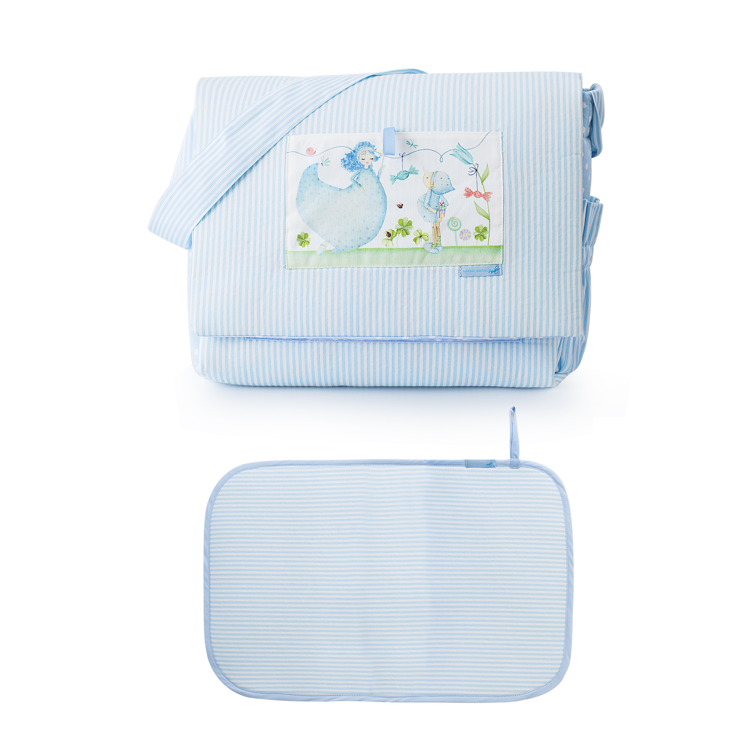 意大利进口婴儿背包-Rosso regale纯棉儿童背包蓝色条纹